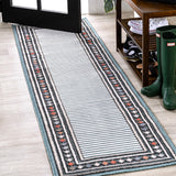 Sebastian High-low Modern Diamond Border Indoor/Outdoor Area Rug