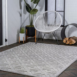 Portmany Neutral Diamond Trellis Indoor/outdoor Area Rug