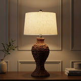 Elicia 31" Seagrass Weave LED Table Lamp Dark Brown – AI-ON