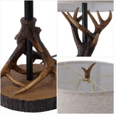 Benjamin 61 in. Rustic Lodge Faux Antler Resin/Metal LED Floor Lamp