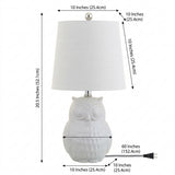 Hoot 20.5" Ceramic Mini LED Table Lamp White Owl – DIM