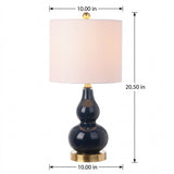 Anya 20.5" Mini Glass LED Table Lamp Navy (Set of 2) – DIM