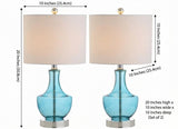 Colette 20" Mini Glass LED Table Lamp Amalfi Blue (Set of 2) – DIM