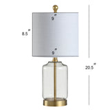 Duncan 20.5" Glass/Metal LED Table Lamp - JONATHAN Y
