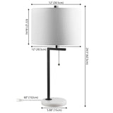 Alyssa 24.5" Metal/Marble LED Table Lamp - JONATHAN Y