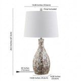Verna 26.5" Seashell LED Table Lamp Ivory/Beige – DIM