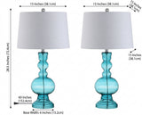 Genie 28.5" Glass LED Table Lamp Set 2 Aqua (Set of 2) – DIM