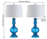 Genie 28.5" Glass LED Table Lamp Set 2 Night Blue (Set of 2) – DIM