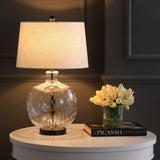 Rae 26.5" Glass/Metal LED Table Lamp Clear/Black – AI-ON