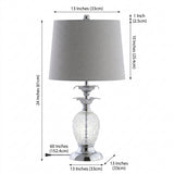 Jane 24" Glass LED Table Lamp Clear/Chrome – DIM
