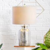 Emilia 24.5" Trellis Pattern Glass LED Table Lamp - JONATHAN Y
