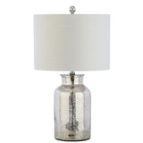 Emilia 24.5" Trellis Pattern Glass LED Table Lamp - JONATHAN Y