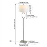 April 61" Metal LED Floor Lamp Nickel – DIM