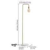 Vega 60" Minimalist Edison Metal/Marble Floor Lamp Gold – DIM