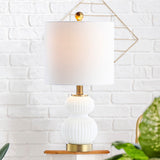 Daphne 20" Ribbed Metal/Glass LED Table Lamp