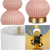 Daphne 20" Ribbed Metal/Glass LED Table Lamp