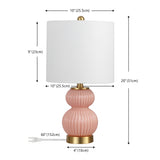 Daphne 20" Ribbed Metal/Glass LED Table Lamp