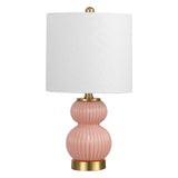 Daphne 20" Ribbed Metal/Glass LED Table Lamp