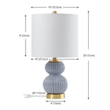 Daphne 20" Ribbed Metal/Glass LED Table Lamp
