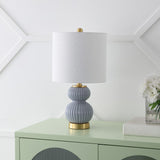 Daphne 20" Ribbed Metal/Glass LED Table Lamp