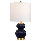 Daphne 20" Ribbed Metal/Glass LED Table Lamp
