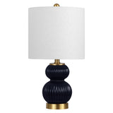 Daphne 20" Ribbed Metal/Glass LED Table Lamp
