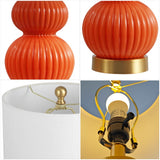 Daphne 20" Ribbed Metal/Glass LED Table Lamp