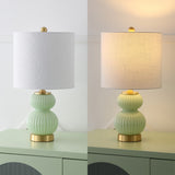 Daphne 20" Ribbed Metal/Glass LED Table Lamp