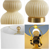 Daphne 20" Ribbed Metal/Glass LED Table Lamp