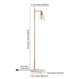 Lorena 55" Modern Glam Metal/Marble LED Floor Lamp Copper – DIM