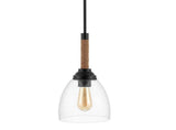 Alys 7.63" Adjustable Rope Wrap Modern Rustic Iron/Glass LED Pendant - JONATHAN Y