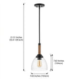 Alys 7.63" Adjustable Rope Wrap Modern Rustic Iron/Glass LED Pendant Black – DIM