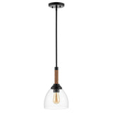 Alys 7.63" Adjustable Rope Wrap Modern Rustic Iron/Glass LED Pendant - JONATHAN Y