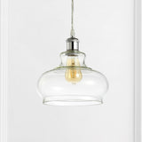 Hampton 9.38" Adjustable Iron/Glass Pharmacy LED Pendant - JONATHAN Y