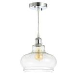 Hampton 9.38" Adjustable Iron/Glass Pharmacy LED Pendant - JONATHAN Y