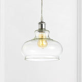 Hampton 9.38" Adjustable Iron/Glass Pharmacy LED Pendant - JONATHAN Y