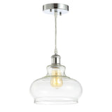 Hampton 9.38" Adjustable Iron/Glass Pharmacy LED Pendant - JONATHAN Y