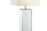 Lila 27" Mirror/Iron Hidden Jewelry Box Mirrored Column LED Table Lamp - JONATHAN Y