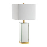 Lila 27" Mirror/Iron Hidden Jewelry Box Mirrored Column LED Table Lamp - JONATHAN Y