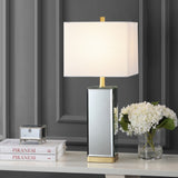 Lila 27" Mirror/Iron Hidden Jewelry Box Mirrored Column LED Table Lamp - JONATHAN Y