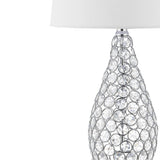 Lily 22.25" Midcentury Modern Iron LED Table Lamp with USB Charging Port - JONATHAN Y