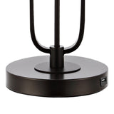 Hank 27" Industrial Farmhouse Iron LED Table Lamp with USB Charging Port - JONATHAN Y