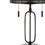 Hank 27" Industrial Farmhouse Iron LED Table Lamp with USB Charging Port - JONATHAN Y