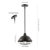 Levi Industrial Farmhouse Iron LED Pendant - JONATHAN Y