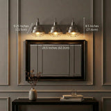 Levi 24.5" Industrial Farmhouse Iron LED Vanity Nickel / 3 Sockets – DIM