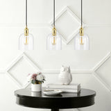 Cooper 25.5" Farmhouse Contemporary Glass Linear LED Pendant - JONATHAN Y