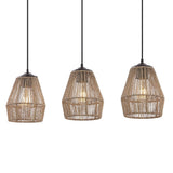 Ibiza Island 30" Seagrass/Metal Bohemian Coastal LED Pendant - JONATHAN Y