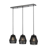 Ibiza Island 30" Seagrass/Metal Bohemian Coastal LED Pendant - JONATHAN Y