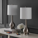 Tyler 24" Modern Classic Gourd Iron LED Table Lamp with Pull-Chain with Dual USB Charging Port - JONATHAN Y