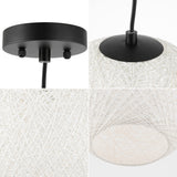 Lacey Bohemian Minimalist Iron/Rope Woven Globe LED Pendant